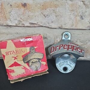 Vintage Starr X Dr Pepper 3" Metal Wall-Mount Bottle Opener in Original Box